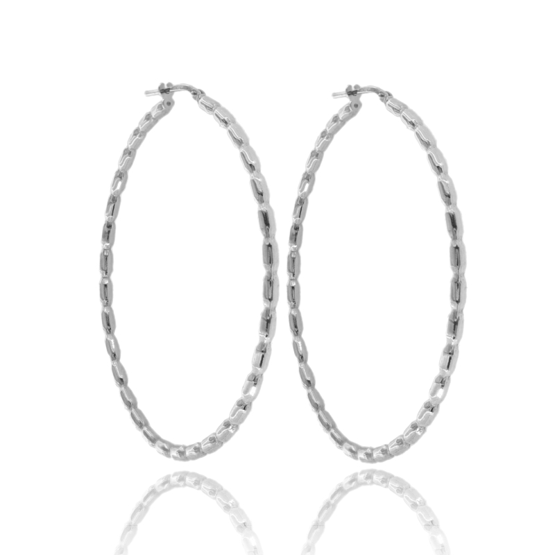 ORECCHINI A CERCHIO CON CANNA BARILOTTI MM 2,3 IN ARGENTO TIT 925‰