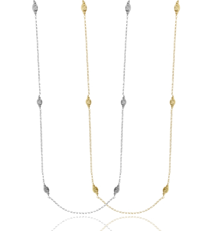 COLLANA ROLO' CON PEPITE IN ARGENTO TIT 925 CM 40-45
