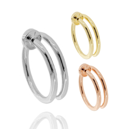 ANELLO A CHIODO MEDIO IN ARGENTO TIT 925‰ MISURA REGOLABILE