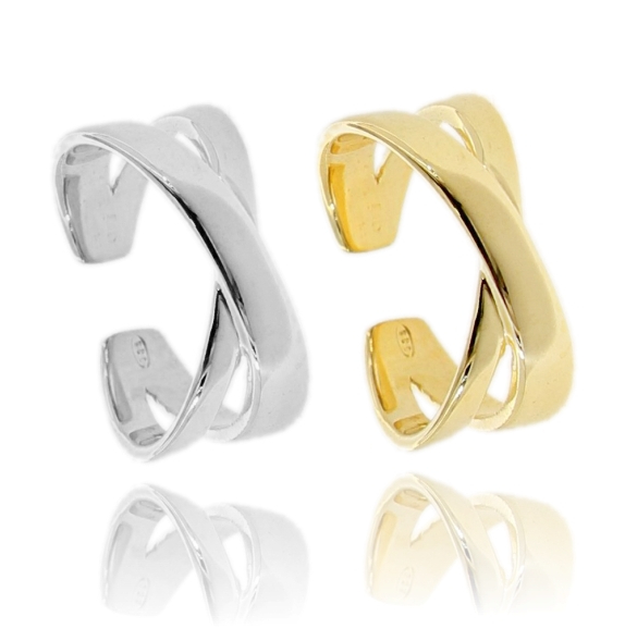 ANELLO INCROCIO IN ARGENTO TIT 925 MISURA REGOLABILE