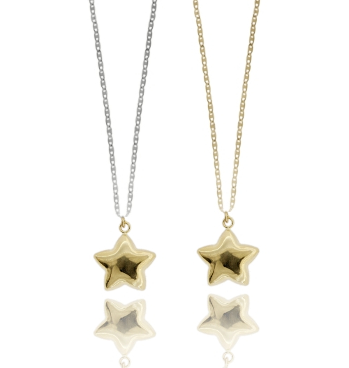 COLLANA FORZATINA CON STELLA IN ARGENTO RODIATO E DORATO TIT 925‰ CM 70