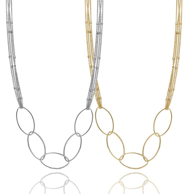 COLLANA CON SPOLE IN ARGENTO TIT 925‰ CM 40