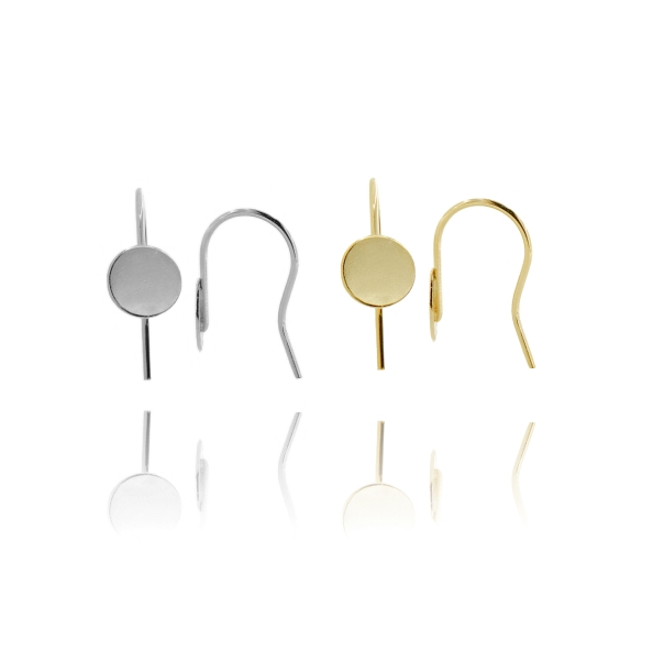ATTACCHI ORECCHINI CON AMO CON DISCO SCHAICCIATO Ø8 3 COPPIE IN ARGENTO 925‰