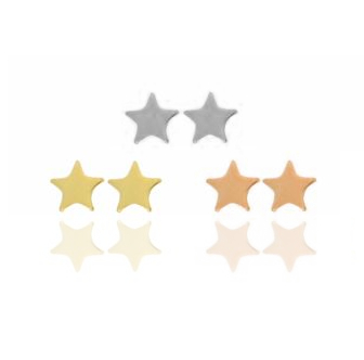 ORECCHINI A LOBO 3 COPPIE STELLA MM 7 IN ARGENTO TIT 925‰