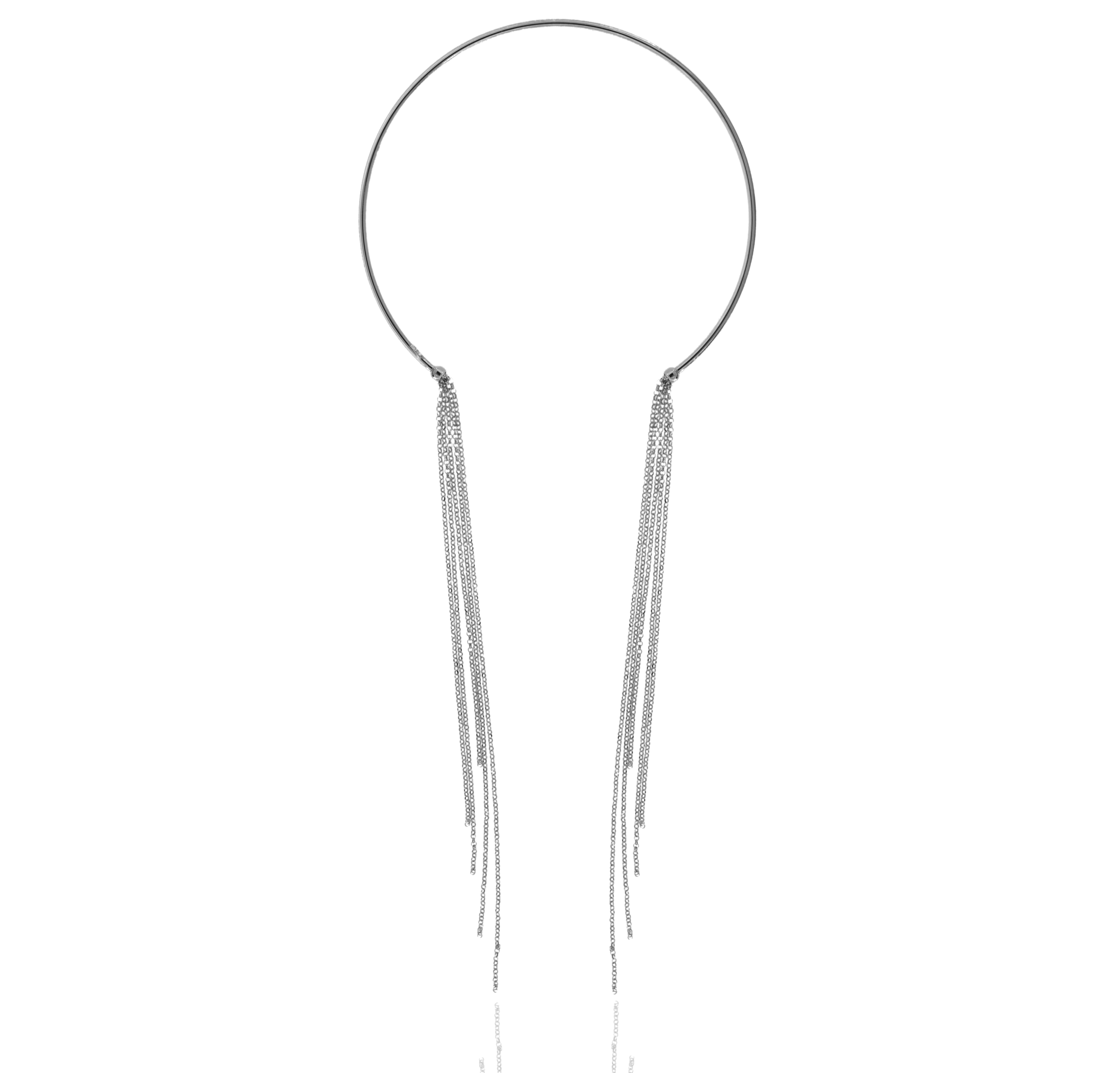 GIROCOLLO RIGIDO CON CATENE ROLO' IN ARGENTO TIT 925‰