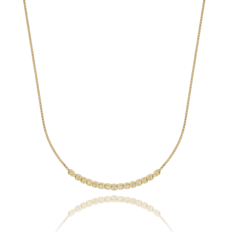 COLLANA VENEZIANA CON PEPITE CENTRALI IN ARGENTO TIT 925‰ CM 42-45