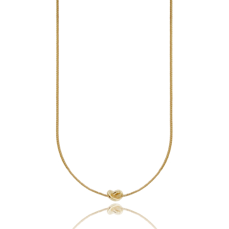 COLLANA CODA DI VOLPE CON NODO IN ARGENTO TIT 925 CM 40-45