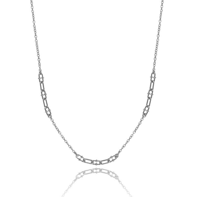 COLLANA CATENA FANTASIA IN ARGENTO TIT 925 CM 40-45