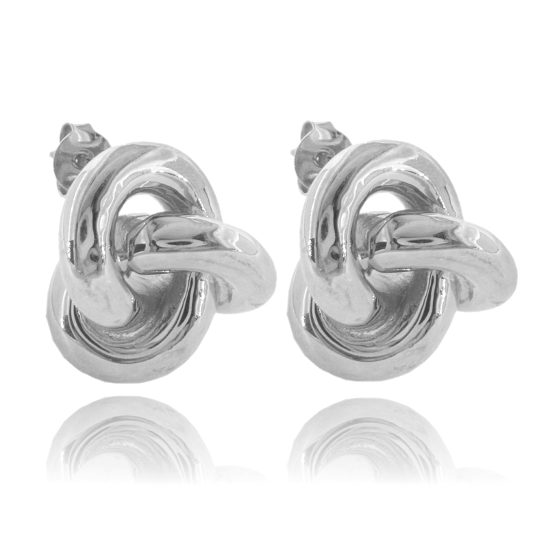 ORECCHINI A LOBO NODO IN ARGENTO TIT 925