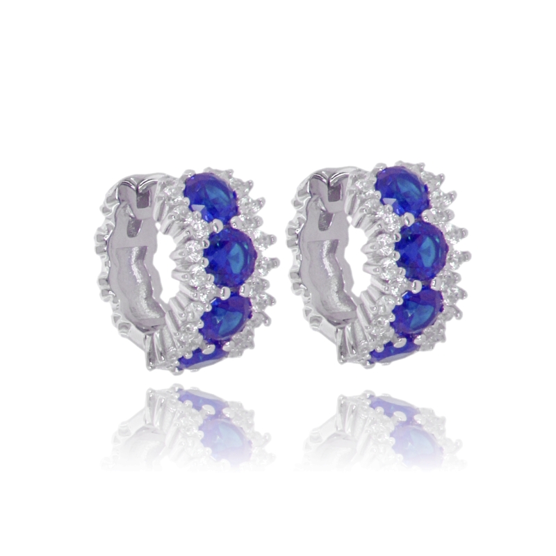 ORECCHINI A CERCHIO MM 10 IN ARGENTO RODIATO TIT 925 E ZIRCONI
