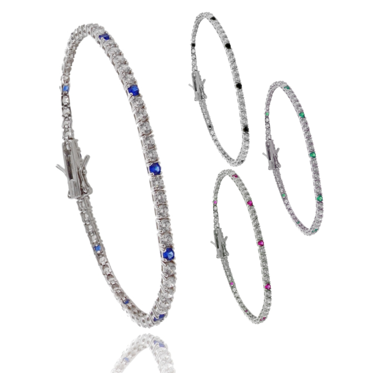 BRACCIALE TENNIS MM 2,5 IN ARGENTO TIT 925 E ZIRCONI CM 18