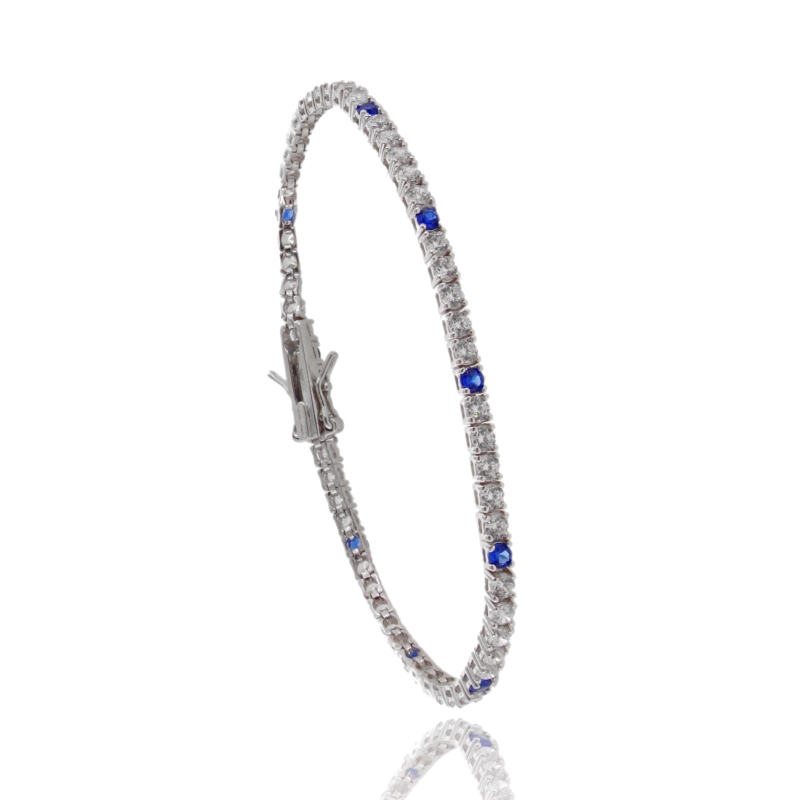 BRACCIALE TENNIS MM 2,5 IN ARGENTO TIT 925 E ZIRCONI CM 18