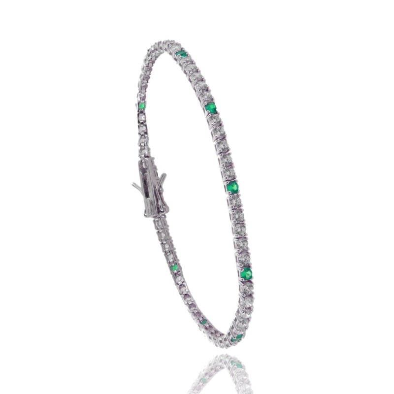 BRACCIALE TENNIS MM 2,5 IN ARGENTO TIT 925 E ZIRCONI CM 18