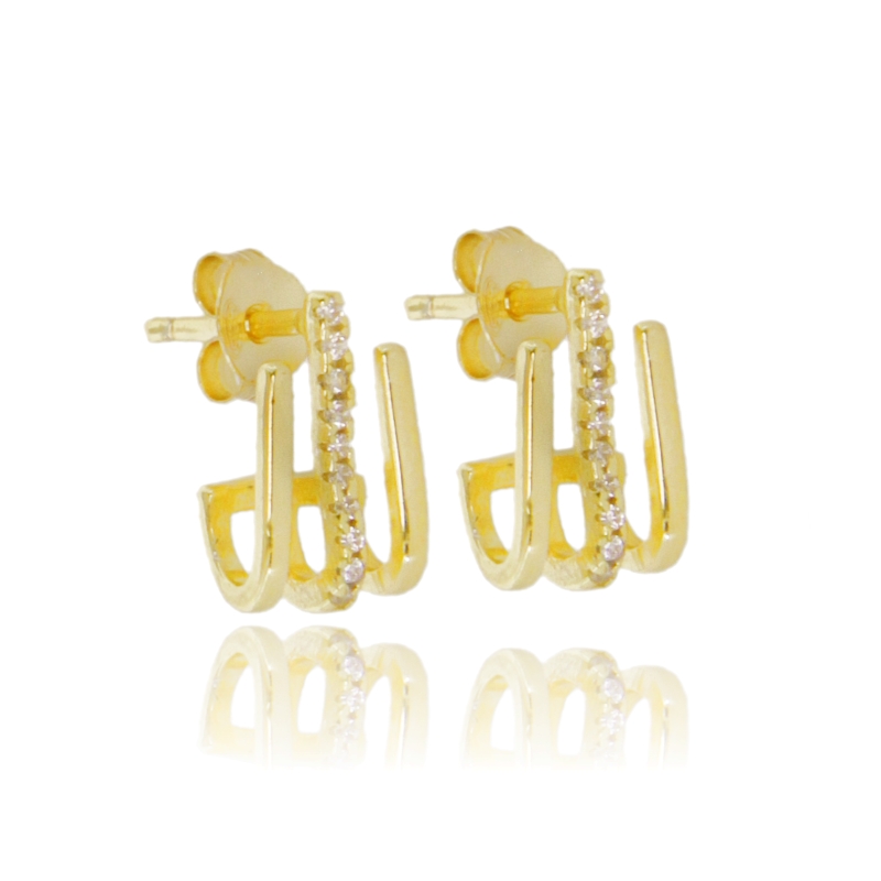 ORECCHINI A LOBO IN ARGENTO TIT 925 E ZIRCONI