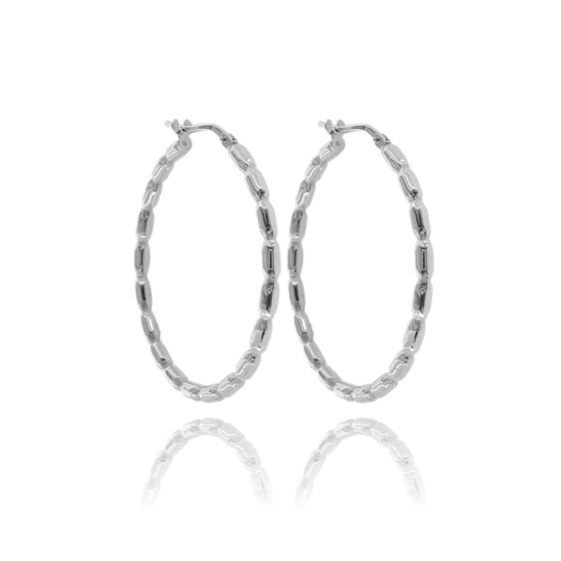ORECCHINI A CERCHIO CON CANNA BARILOTTI MM 2,3 IN ARGENTO TIT 925‰