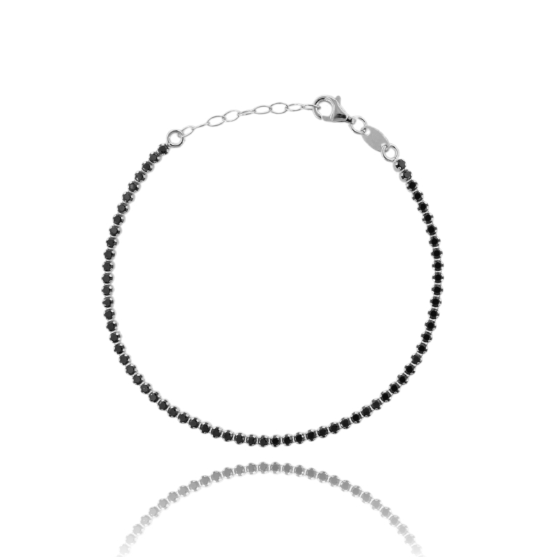 BRACCIALE TENNIS CON ZIRCONI MM 1,7 IN ARGENTO 925‰ E ZIRCONI CM 16-20