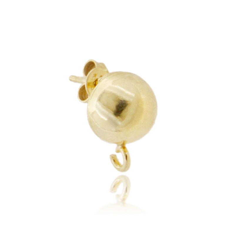 ATTACCO ORECCHINI A PERNO CON SEMISFERA 10 MM E MAGLINA 2 COPPIE IN ARGENTO 925‰