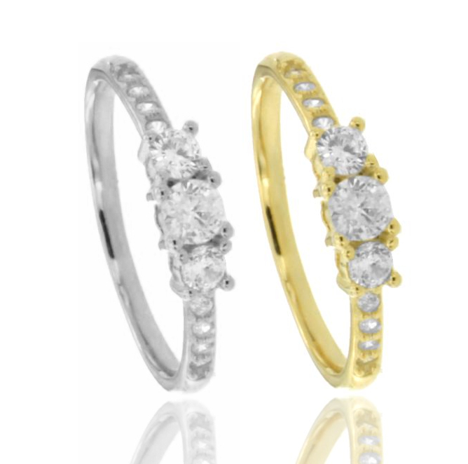 ANELLO TRILOGY IN ARGENTO TIT 925 E ZIRCONI MM 4