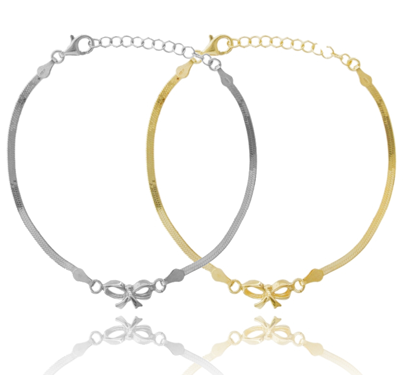 BRACCIALE SCHIENA D'ASINO CON FIOCCO CENTRALE IN ARGENTO TIT 925 CM 17-19