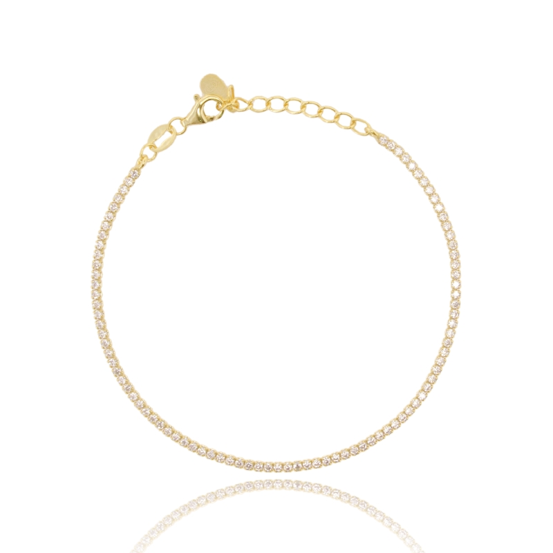 BRACCIALE TENNIS CON ZIRCONI MM 1,5 IN ARGENTO 925‰ E ZIRCONI CM 16-20