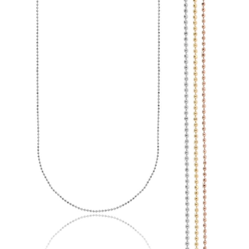 CATENA PALLINA DIAMANTATA MM 1,2 PZ 3 IN ARGENTO 925‰