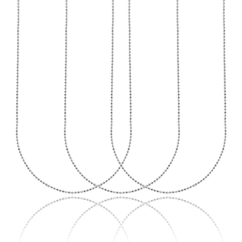 CATENA PALLINA DIAMANTATA MM 1,2 PZ 3 IN ARGENTO 925‰
