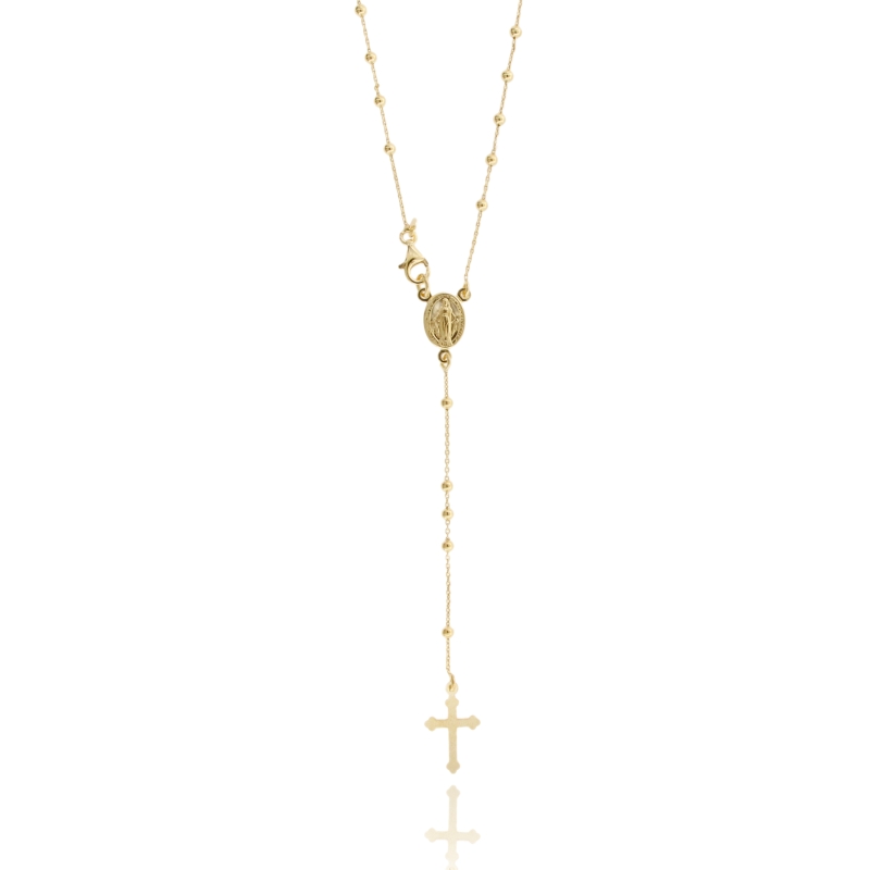 COLLANA ROSARIO FORZATINA A Y CON SFERE IN ARGENTO TIT 925