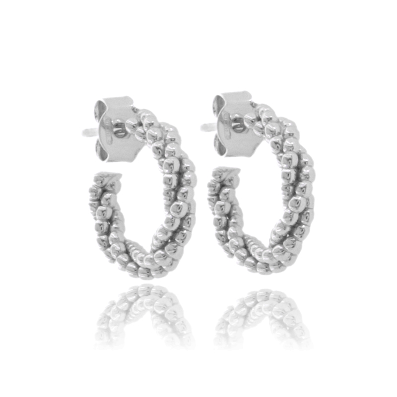 ORECCHINI A CERCHIO DIAMETRO 8 MM A CANNA TORCHON MM 3,5 IN ARGENTO TIT 925‰