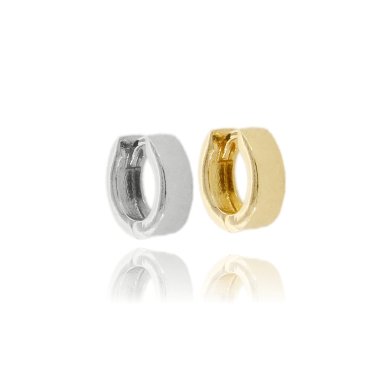 ORECCHINI A CERCHIO SCATTINO DIAMETRO MM 7 A CANNA QUADRATA MM 4,5 IN ARGENTO TIT 925