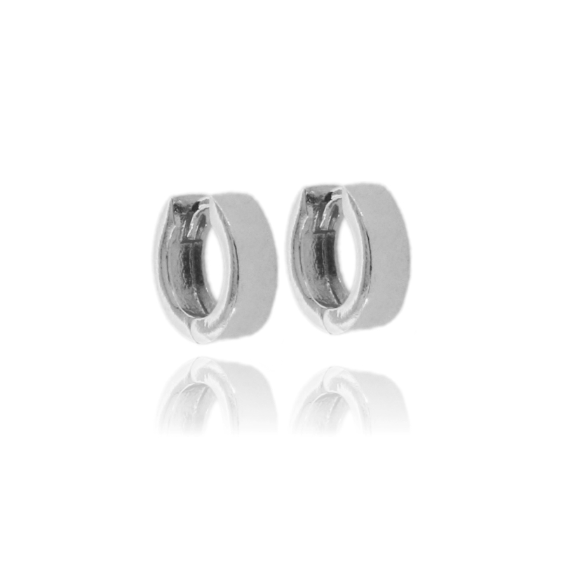 ORECCHINI A CERCHIO SCATTINO DIAMETRO MM 7 A CANNA QUADRATA MM 4,5 IN ARGENTO TIT 925