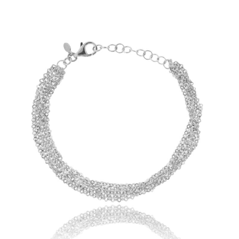 BRACCIALE FORZATINA DIAMANTATA MULTIFILO IN ARGENTO TIT 925 CM 17-19