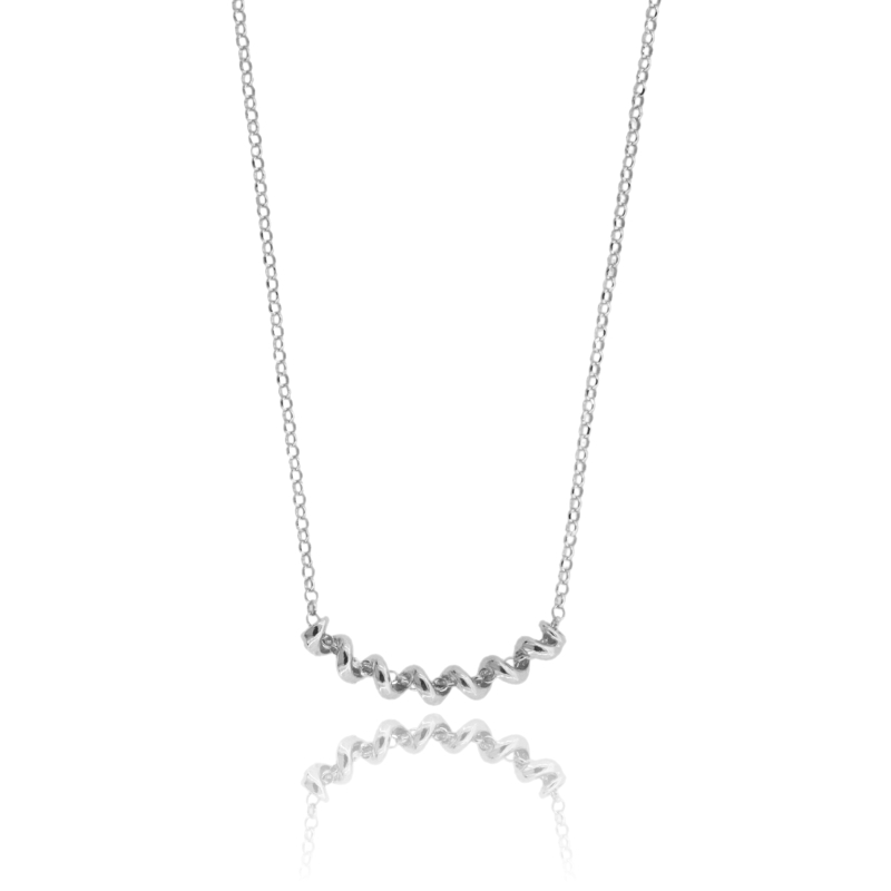COLLANA ROLO' CON RICCIOLO CENTRALE IN ARGENTO TIT 925 CM 40-45
