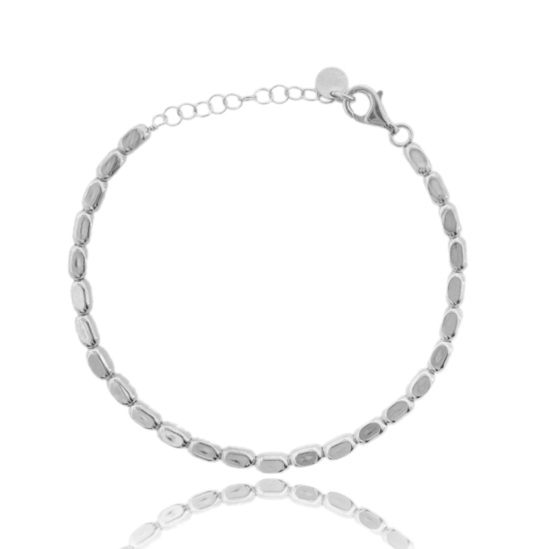 BRACCIALE CON PEPITE IN ARGENTO TIT 925 CM 17-19