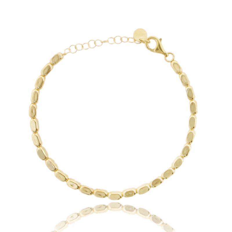 BRACCIALE CON PEPITE IN ARGENTO TIT 925 CM 17-19