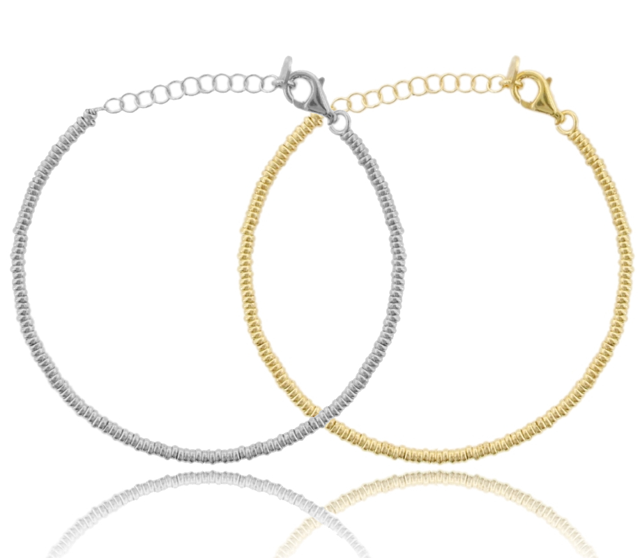 BRACCIALE CON RONDELLE IN ARGENTO TIT 925 CM 17-19