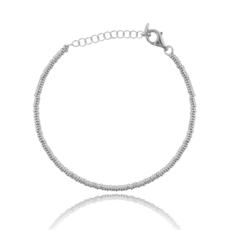 BRACCIALE CON RONDELLE IN ARGENTO TIT 925 CM 17-19