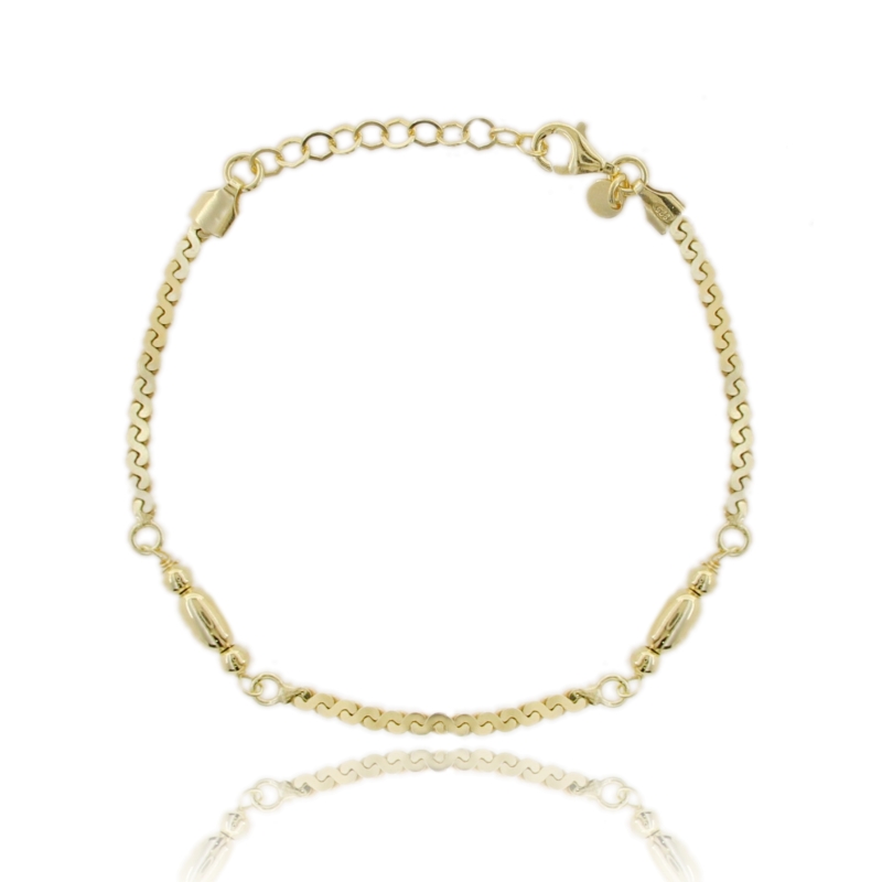 BRACCIALE SEMIRIGIDO INFINITO CON OLIVETTE MM 4 IN ARGENTO TIT 925 CM 17-19