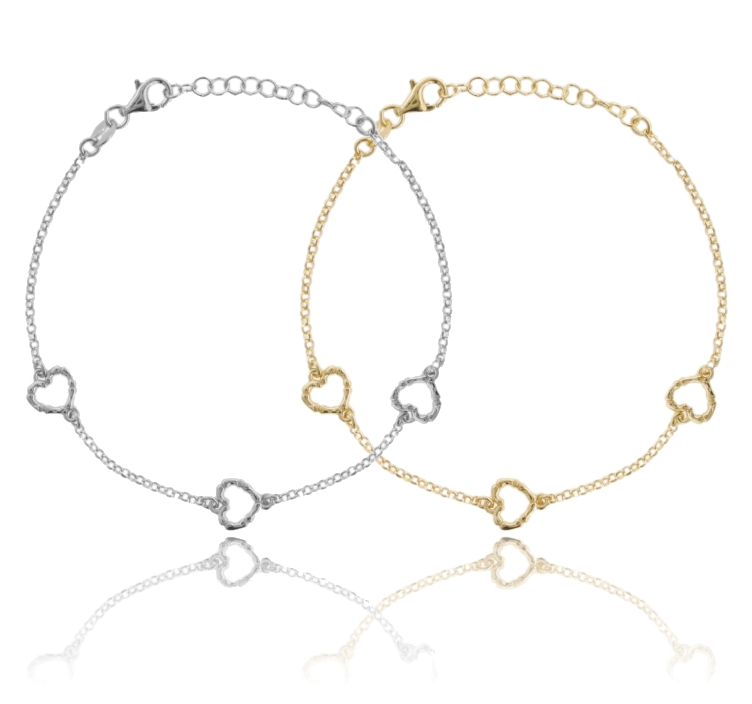 BRACCIALE FORZATINA CON CONTORNO CUORE IN ARGENTO TIT 925 CM 17-19