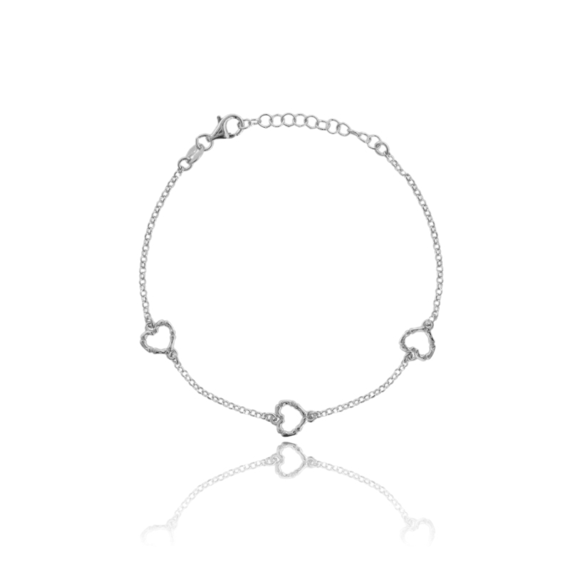 BRACCIALE FORZATINA CON CONTORNO CUORE IN ARGENTO TIT 925 CM 17-19