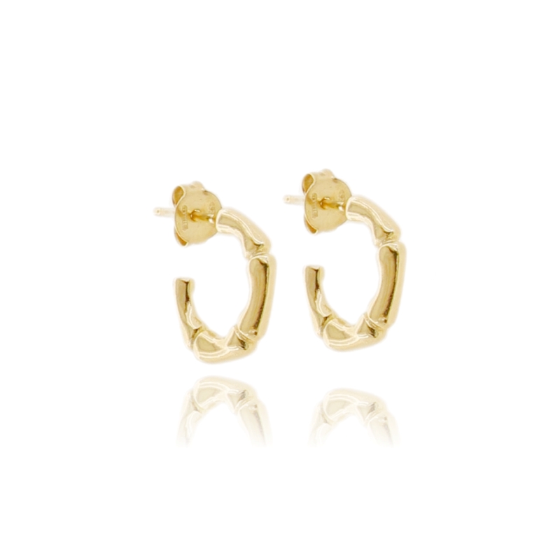 ORECCHINI A CERCHIO BAMBU' IN ARGENTO TIT 925