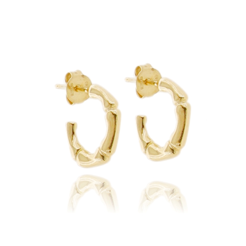 ORECCHINI A CERCHIO BAMBU' IN ARGENTO TIT 925