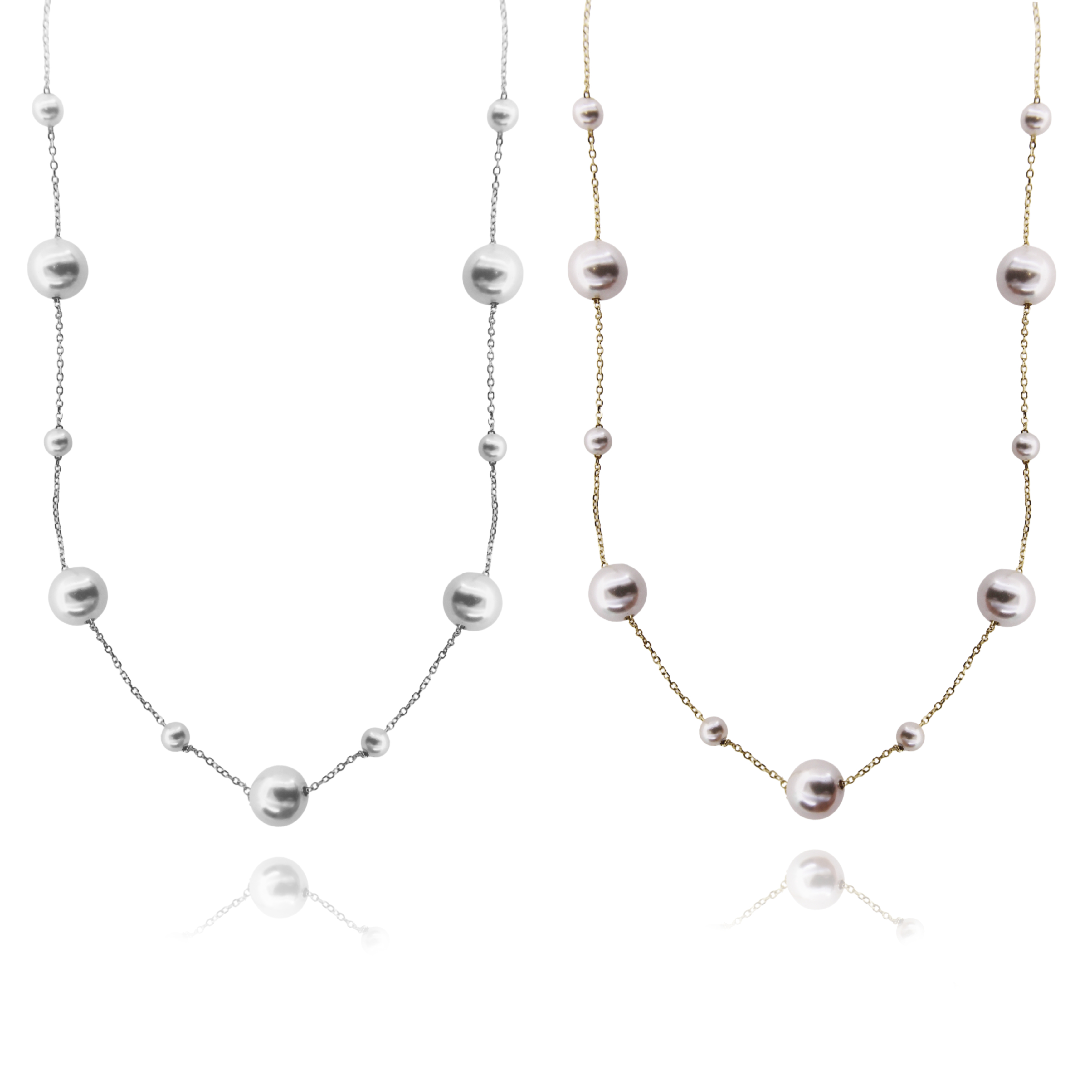 COLLANA FORZATINA IN ARGENTO TIT 925 CON PERLE CM 55