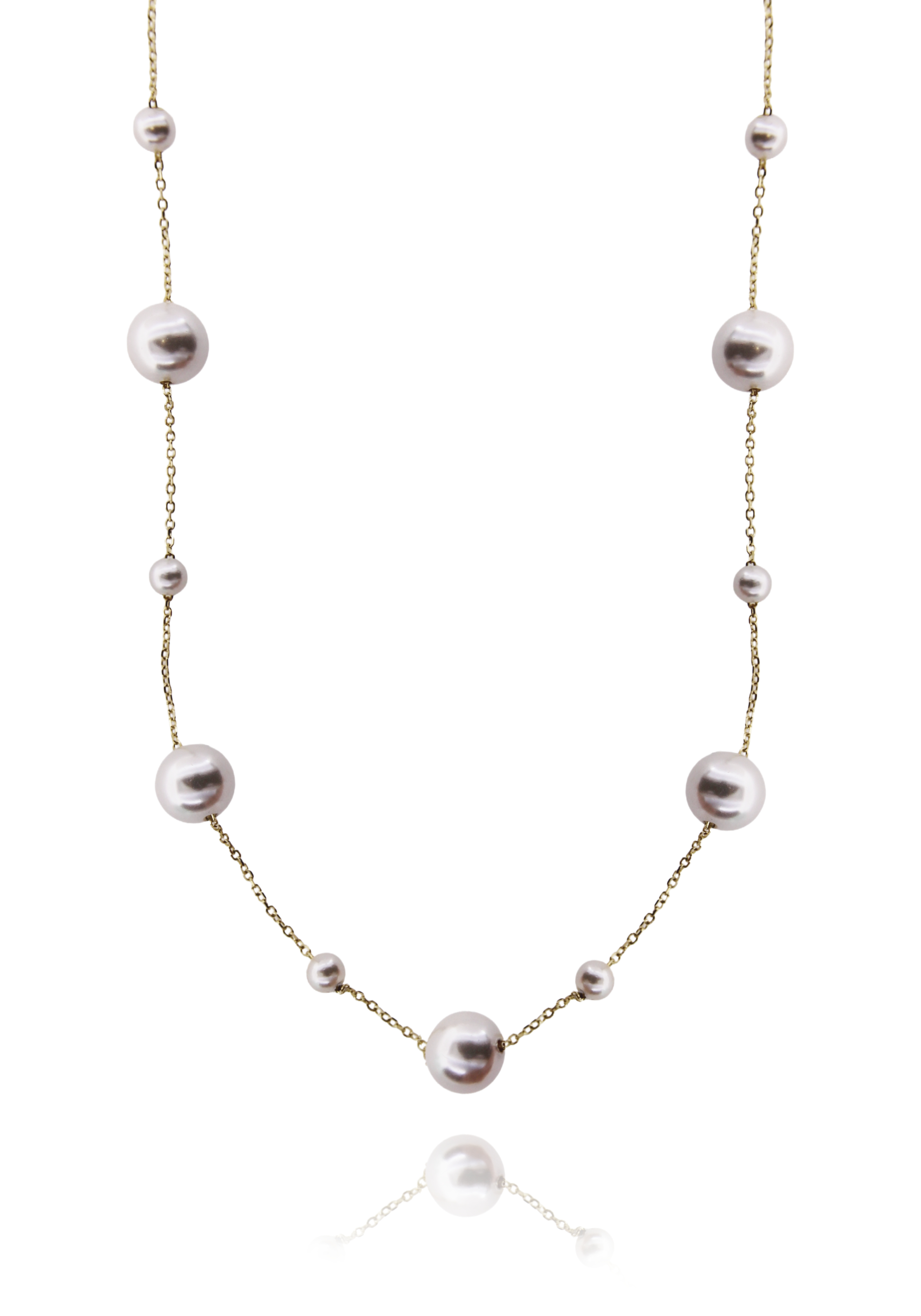 COLLANA FORZATINA IN ARGENTO TIT 925 CON PERLE CM 55