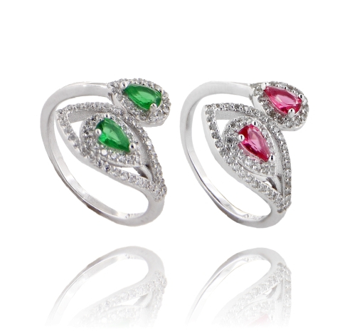ANELLO CONTRARIE SERPENTE STILIZZATO IN ARGENTO RODIATO TIT 925 E ZIRCONI MISURA REGOLABILE DA 12