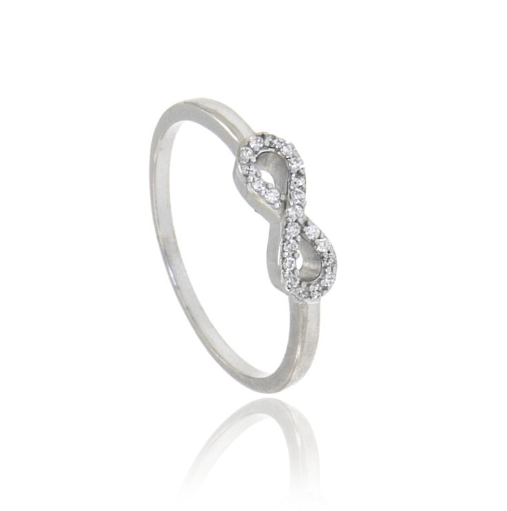 ANELLO CON INFINITO IN ARGENTO TIT 925 E ZIRCONI