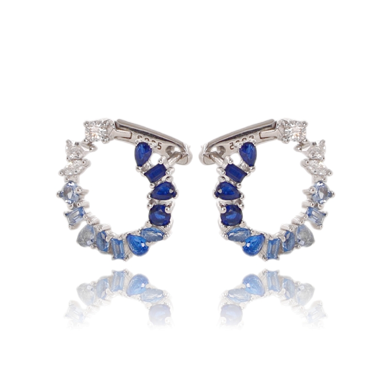 ORECCHINI A LOBO CONTORNO CERCHIO MM 10 IN ARGENTO TIT 925 E ZIRCONI