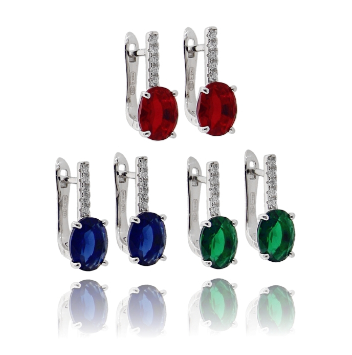 ORECCHINI A MONACHELLA CON GOCCIA IN ARGENTO RODIATO TIT 925 E ZIRCONI