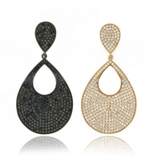 CIONDOLO DOPPIA GOCCIA MM 50X30 IN ARGENTO TIT 925 E ZIRCONI