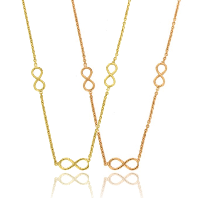 COLLANA FORZATINA CON 3 INFINITO ALTERNATI IN ARGENTO TIT 925 CM 45-50