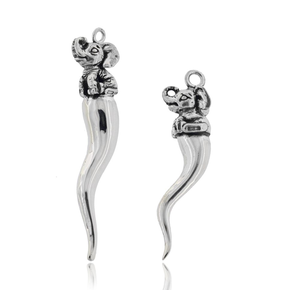 CIONDOLO CON ELEFANTE IN ARGENTO MICROFUSO TIT 800